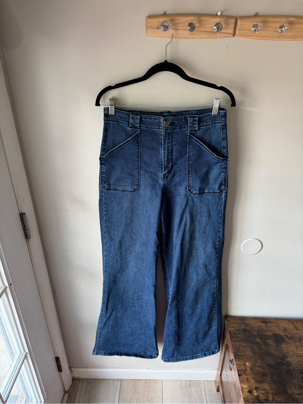 JBD Just Black Denim Wide Leg Patch Pocket Jeans Size 29 Light Wash USA